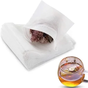 100pcs Transparent White Disposable Tea Filter Bags – Empty Tea Bags for Loose Leaf Tea, Herbal Tea, Coffee, and More (5x7cm)