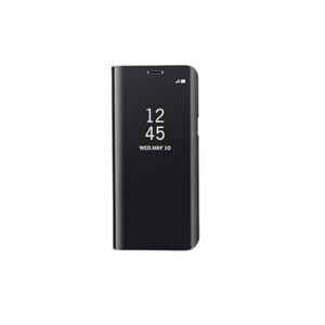 AG Future Realmi Narzo 30A Clear View Mirror Flip Case, Polycarbonate Cover with Built-in Glass, Black