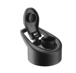 Sipper Bottle Cap Replacement, 46mm Flip-Top Lid, Black Plastic, Leak-Proof, Pack of 6