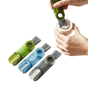 3-in-1 Multifunctional Cleaning Brush – Bottle, Lid & Kitchen Gap Cleaner | Pack of 2 (Multicolor)