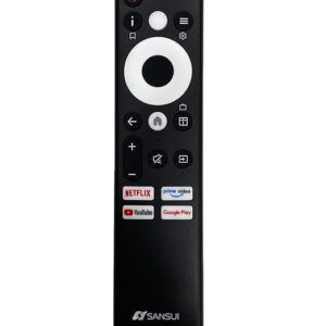 Remote Control No. 823 for Sansui LED TV – Compatible Replacement Controller with Netflix & YouTube Shortcut Buttons – No Voice Function – Black.