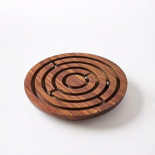 4" Handcrafted Wooden Labyrinth Maze Puzzle Game - Ball in a Maze Toy for Kids, Boys & Girls - Fun Indoor Brain Teaser, Skill-Building Puzzle Gift for All Ages. - Image 4