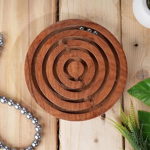 4" Handcrafted Wooden Labyrinth Maze Puzzle Game - Ball in a Maze Toy for Kids, Boys & Girls - Fun Indoor Brain Teaser, Skill-Building Puzzle Gift for All Ages. - Image 5