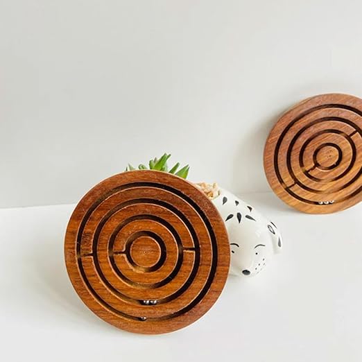 4" Handcrafted Wooden Labyrinth Maze Puzzle Game - Ball in a Maze Toy for Kids, Boys & Girls - Fun Indoor Brain Teaser, Skill-Building Puzzle Gift for All Ages. - Image 3