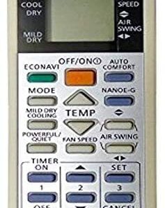 AC Remote Control Compatible with Panasonic Inverter AC Model AC138 Replacement Controller No Setup Required Precise Cooling Control White (Pack of 1)