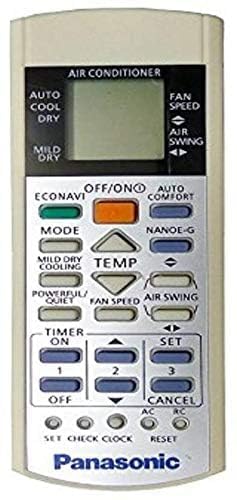 AC Remote Control Compatible with Panasonic Inverter AC Model AC138 Replacement Controller No Setup Required Precise Cooling Control White (Pack of 1)