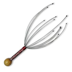 Scalp Massager Tool – 12 Fingers Manual Head Scratcher, Stress Relief Hair Scalp Massaager for Pain Relief & Relaxation, Handheld Head Massaager, Silver (Pack of 1).