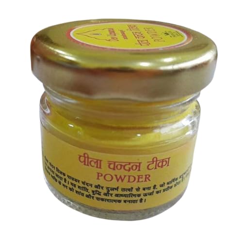 Pila Chandan Tilak Powder | Pure Yellow Sandalwood for Puja, Tilak, Meditation & Ritual Use | Natural, Fragrant & Skin-Friendly Chandan for Daily Pooja | 25g + Free Moli (Kalawa) - Image 2