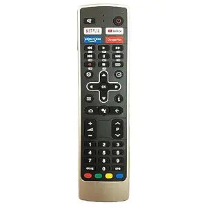 Remote Control Compatible with VU LED LCD HD TVs Replacement TV Remote with Prime Video Hotkeys Easy Setup, Non-Voice, Pack of 1
