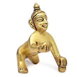 laddu Gopal Idol | Metal Bal Gopal Murti for Home mandir | Baby Krishna Statue for Janamashtmi | Thakur Ji | Ladoo Gopal | God Kanhaiya for Temple (Size 2)