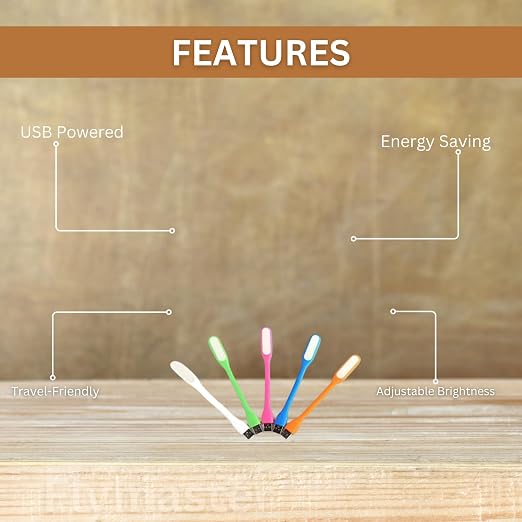 USB Lamp LED Desk Lamp with Adjustable Brightness, Touch Control, Energy Efficient, Space-Saving Design, Ideal for Home, Office, and Study Use (Pack of 2) - Image 3