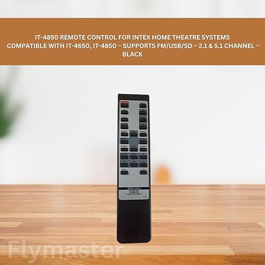 IT-4850 Remote Control Compatible for INTEX Home Theatre Systems Supports IT-4650, IT-4850, 2.1/5.1 CH FM/USB/SD Functions Black - Image 4