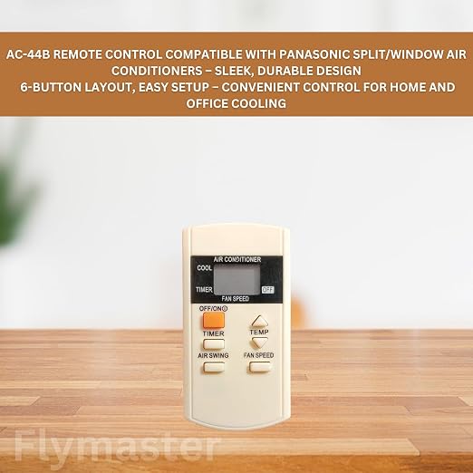 AC-44B Remote Control Compatible with Panasonic Split/Window Air Conditioners 6-Button Layout, White (Pack of 1) - Image 5