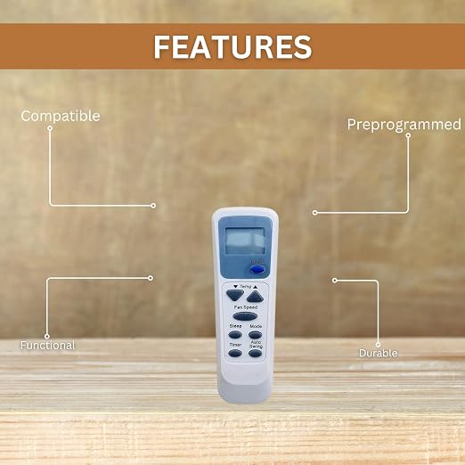 Air Conditioner Remote Compatible with L.G Split/Window AC Model AC-75 Replacement Remote Control for L.G AC No Setup Required Easy to Use (White) - Image 4