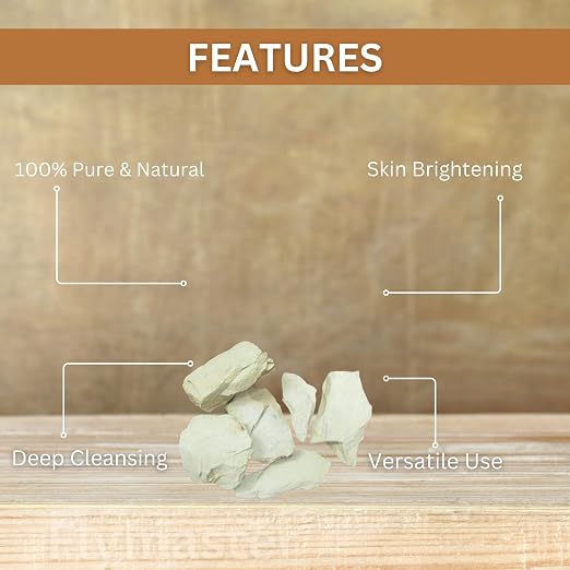 Pure and Natural Multani Mitti Stone – 1kg | Natural Fuller’s Earth Clay for Face, Skin & Hair Care | Chemical-Free Skincare Remedy. - Image 4