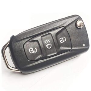 TATA Car Key Shell, 3-Button Flip Key Case for Aria, Safari Storme, Tiago, Zest, Bolt, Tigor, Hexa, Nexon, Harrier, Altroz, Black
