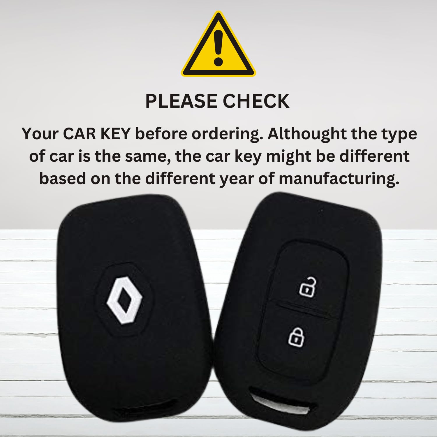 Premium Silicon Key Cover Compatible with Renault Duster/Kwid New Model (1 Piece) - Black - Image 3