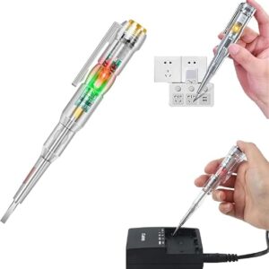 Intelligent Voltage Tester Pen with LED, Multi-function Electric Test Pen with Screwdriver, Chrome Vanadium Steel Head