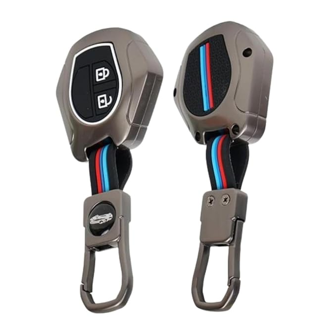 Zinc Metal Alloy Car Key Cover | Compatible with Maruti Suzuki Swift, Baleno, WagonR, Alto, Grand Vitara, Brezza, Dzire, Ertiga, Celerio, Spresso, Ignis, Ciaz, Scross, XL6, Fronx, Jimny.