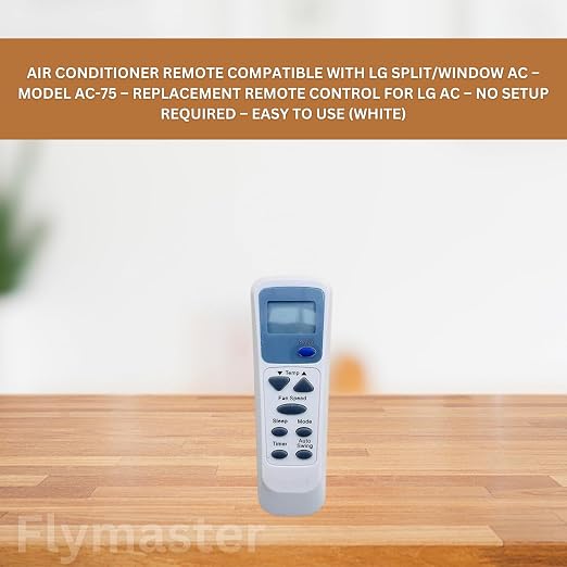 Air Conditioner Remote Compatible with L.G Split/Window AC Model AC-75 Replacement Remote Control for L.G AC No Setup Required Easy to Use (White) - Image 5