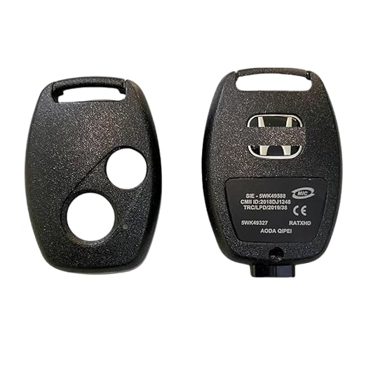 2 Button Key Shell, Key Cover Compatible for Honda Civic, City, Amaze, Brio, Jazz, WRV, CRV – Durable Replacement Remote Case.