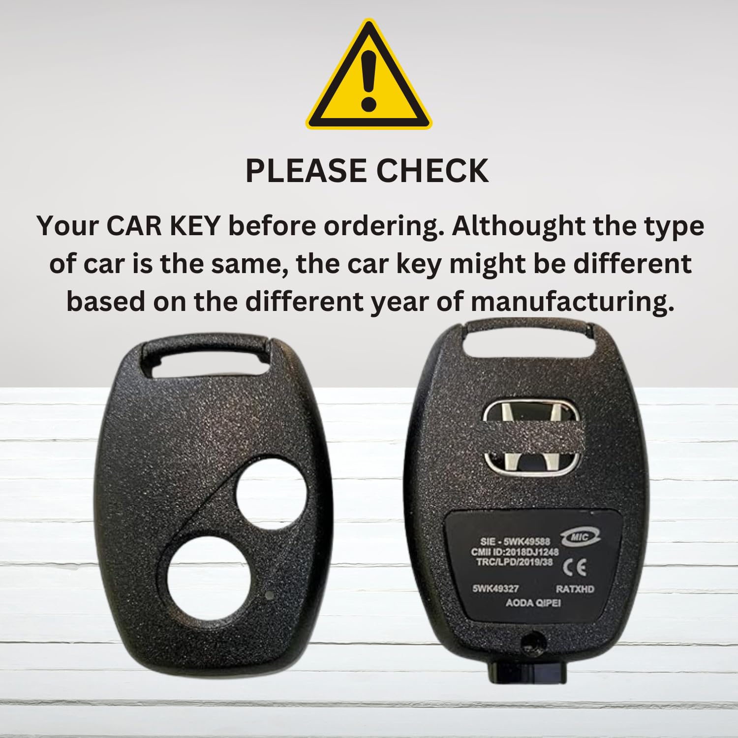 2 Button Key Shell, Key Cover Compatible for Honda Civic, City, Amaze, Brio, Jazz, WRV, CRV – Durable Replacement Remote Case. - Image 2