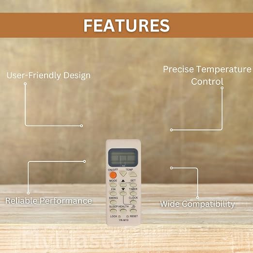 Replacement Remote Compatible with Haier AC – Models YR-M02, YR-M05, YR-M09, YR-M07, YL-M05, HSU-09RM03/R2, HSU-12RE03/R2, HSU-18RM03/R2, and More – White - Image 4