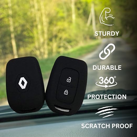 Premium Silicon Key Cover Compatible with Renault Duster/Kwid New Model (1 Piece) - Black - Image 7