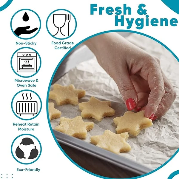 Flymaster 100% Food Grade Non-Stick Butter Paper Roll - 100m Parchment Paper for Roti Wrapping & Baking. - Image 4