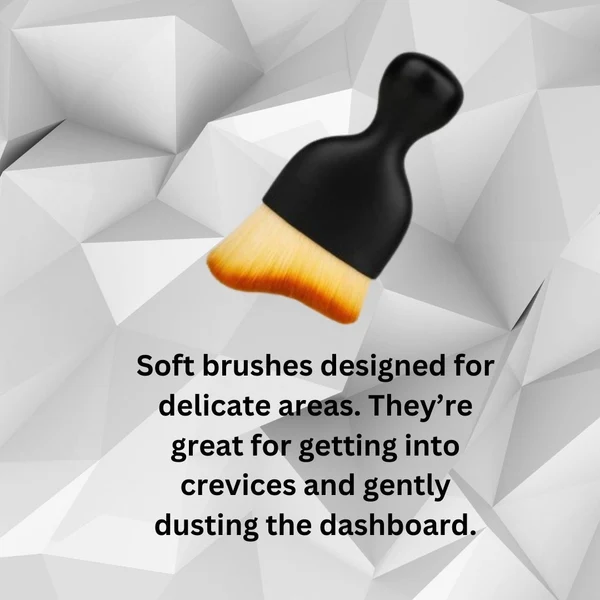 Flymaster Car Interior Cleaning Brush, Dashboard Brush, Soft Brush, Detailing Brush, Cabin Vents. Black - Image 5