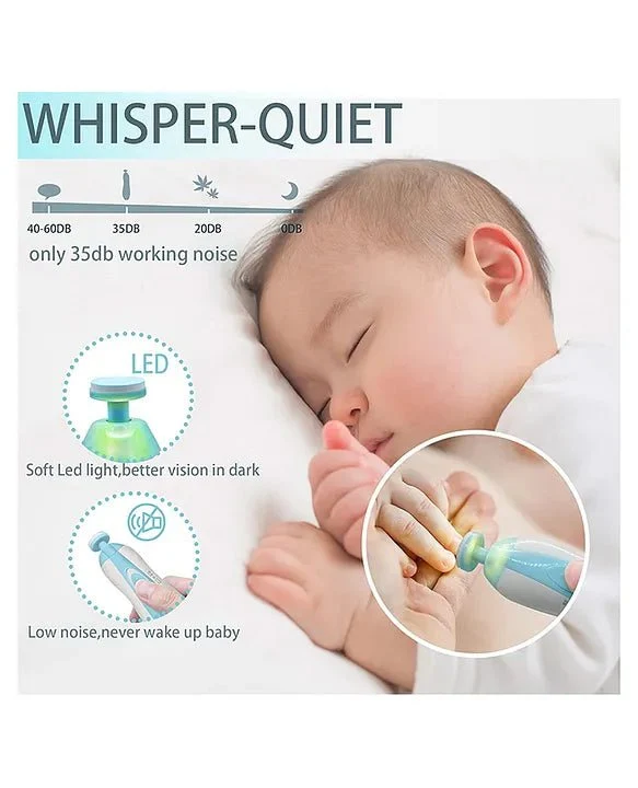 Nail Trimmers for New Born Babies, Baby Nails Cutter, Electric Kids Nail Grinder, Safe Nail Filer and Clippers for Newborn Or Toddler Toes and Fingernails with Light. - Image 2
