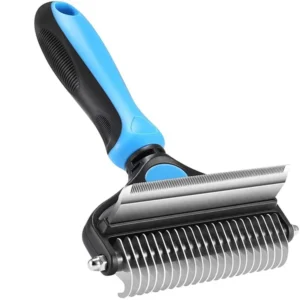 Pet Grooming Brush for Dogs/Cats, 2 in 1 Deshedding Tool & Undercoat Rake Dematting Comb for Mats & Tangles Removing, Reduces Shedding by up to 95%, Great for Short to Long Hair Small Large Breeds