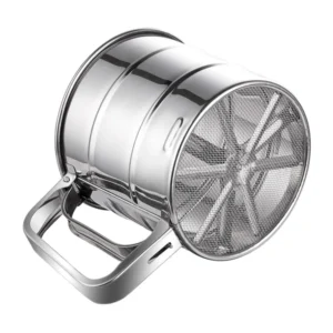 Premium Stainless Steel Flour Sifter for Baking - Durable Mesh Sieve Kitchen Tool with Comfortable Handle - Ideal for Powdering Sugar, Cocoa, and More