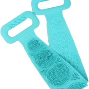 Silicone Double-Sided Exfoliating Body Scrubber Belt for Shower & Bath - Removable Chopping Belt for Skin Exfoliation & Cleansing.